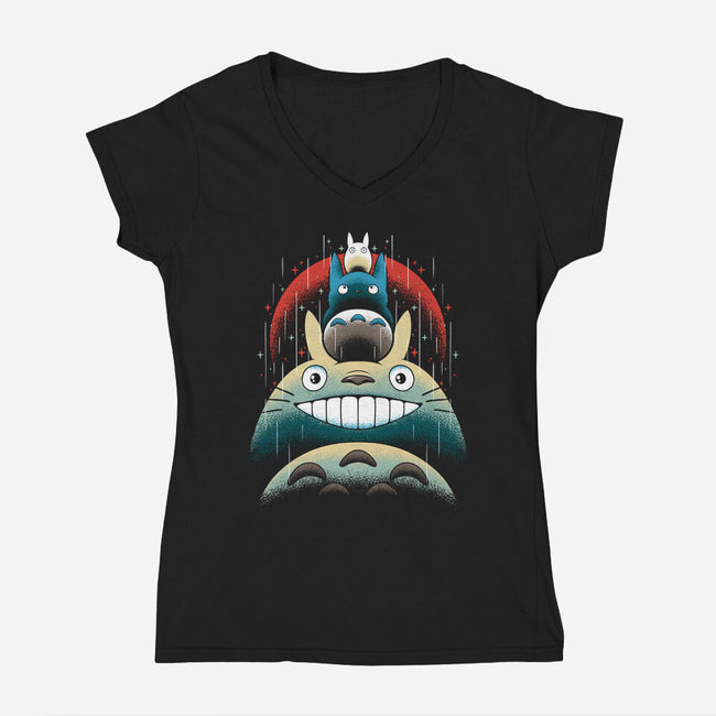 Best Friends Of Cats-Womens-V-Neck-Tee-zybbhorn
