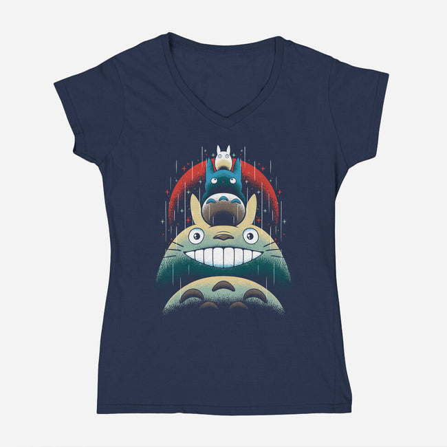 Best Friends Of Cats-Womens-V-Neck-Tee-zybbhorn