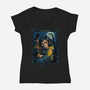 The House Of Buttons-Womens-V-Neck-Tee-daobiwan