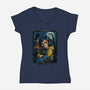 The House Of Buttons-Womens-V-Neck-Tee-daobiwan