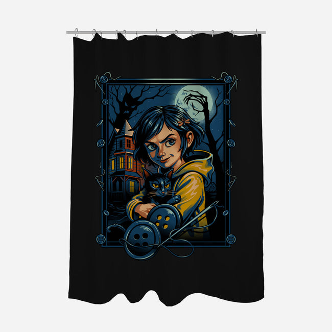 The House Of Buttons-None-Polyester-Shower Curtain-daobiwan