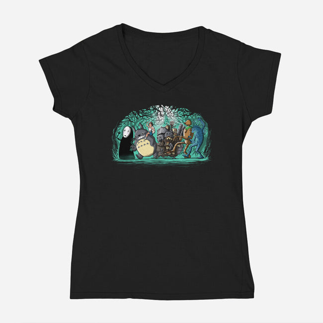 Where The Spirits Are-Womens-V-Neck-Tee-zascanauta