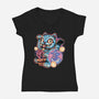Blue Tiger Of Prosperity-Womens-V-Neck-Tee-glitchygorilla