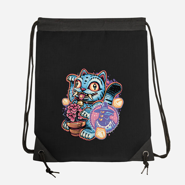 Blue Tiger Of Prosperity-None-Drawstring-Bag-glitchygorilla