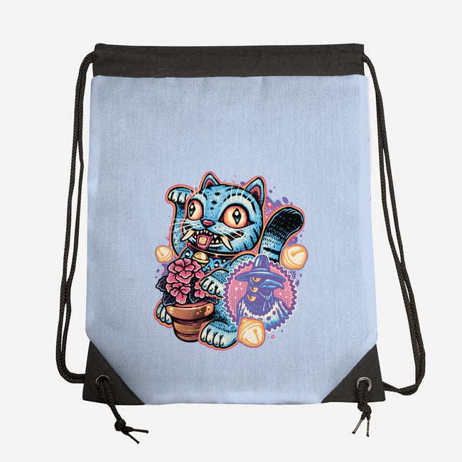 Blue Tiger Of Prosperity-None-Drawstring-Bag-glitchygorilla