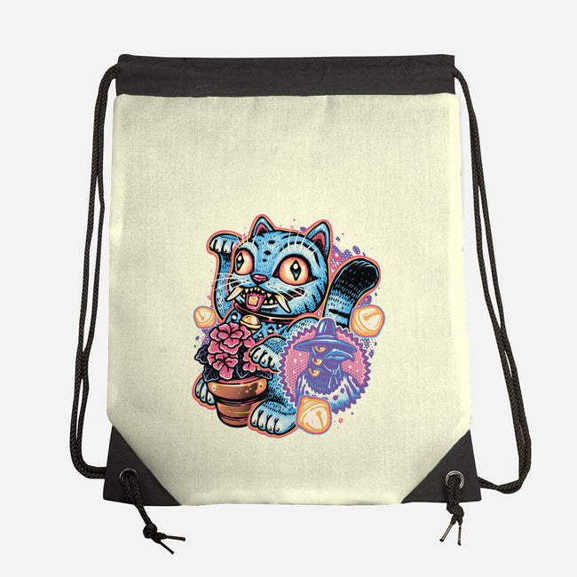 Blue Tiger Of Prosperity-None-Drawstring-Bag-glitchygorilla