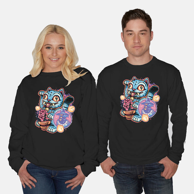 Blue Tiger Of Prosperity-Unisex-Crew Neck-Sweatshirt-glitchygorilla