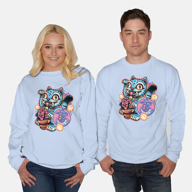 Blue Tiger Of Prosperity-Unisex-Crew Neck-Sweatshirt-glitchygorilla