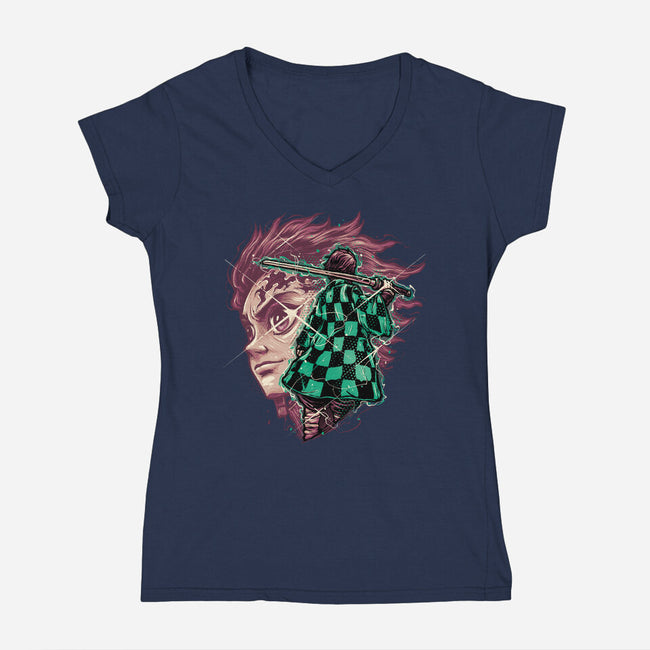 The Legend Of The Slayer-Womens-V-Neck-Tee-glitchygorilla