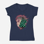 The Legend Of The Slayer-Womens-V-Neck-Tee-glitchygorilla