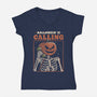 Halloween Is Calling-Womens-V-Neck-Tee-eduely