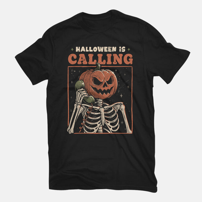 Halloween Is Calling-Womens-Fitted-Tee-eduely