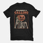 Halloween Is Calling-Womens-Fitted-Tee-eduely