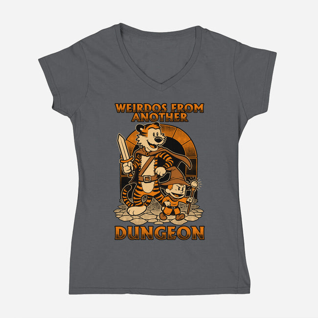 Tiger Boy Comic RPG-Womens-V-Neck-Tee-Studio Mootant