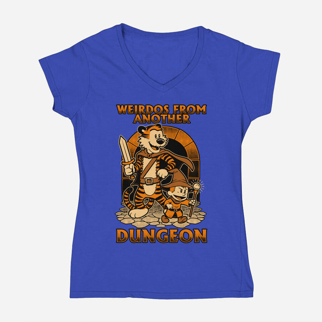 Tiger Boy Comic RPG-Womens-V-Neck-Tee-Studio Mootant