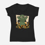 Cthulhu City Destruction-Womens-V-Neck-Tee-Studio Mootant