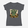 Cthulhu City Destruction-Womens-V-Neck-Tee-Studio Mootant