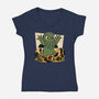 Cthulhu City Destruction-Womens-V-Neck-Tee-Studio Mootant