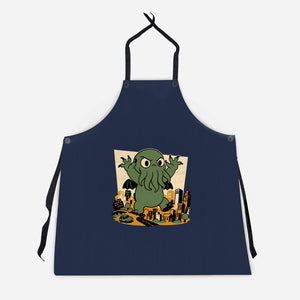 Cthulhu City Destruction-Unisex-Kitchen-Apron-Studio Mootant