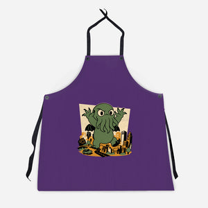 Cthulhu City Destruction-Unisex-Kitchen-Apron-Studio Mootant