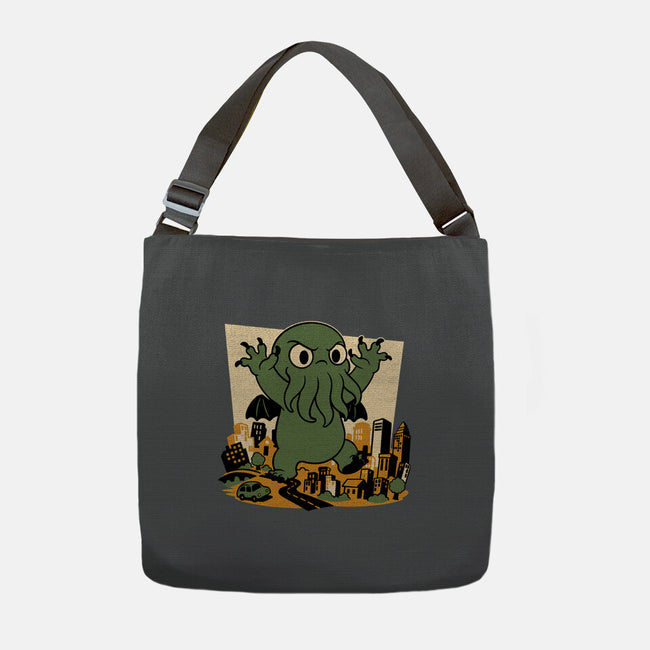 Cthulhu City Destruction-None-Adjustable Tote-Bag-Studio Mootant