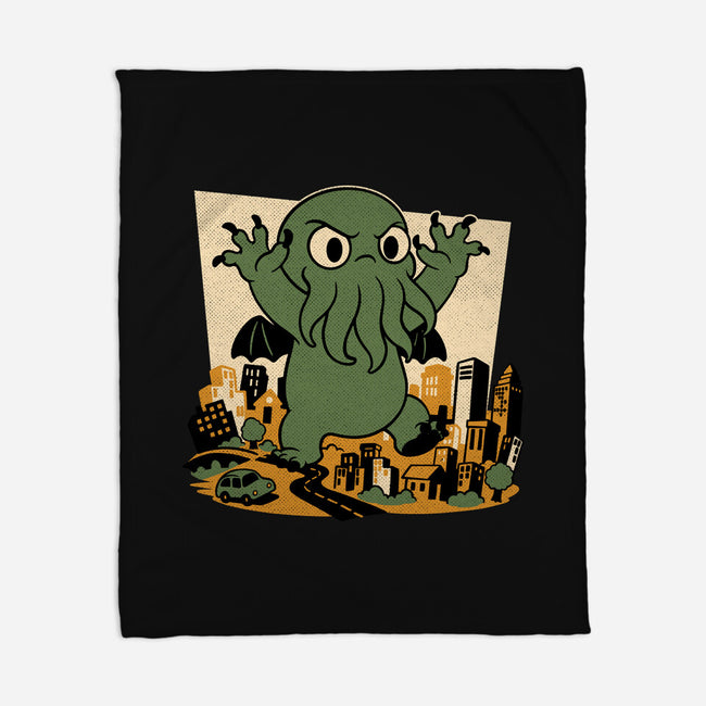 Cthulhu City Destruction-None-Fleece-Blanket-Studio Mootant
