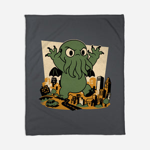Cthulhu City Destruction-None-Fleece-Blanket-Studio Mootant