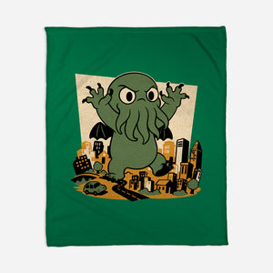 Cthulhu City Destruction-None-Fleece-Blanket-Studio Mootant