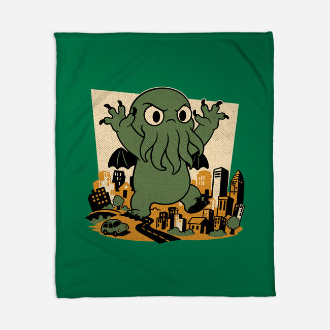 Cthulhu City Destruction-None-Fleece-Blanket-Studio Mootant
