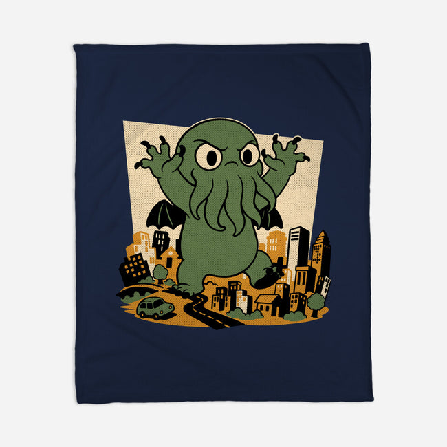 Cthulhu City Destruction-None-Fleece-Blanket-Studio Mootant