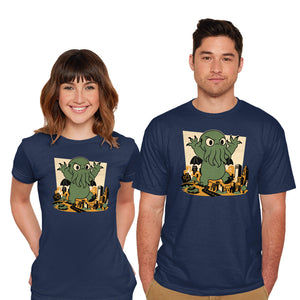 Cthulhu City Destruction-Mens-Basic-Tee-Studio Mootant
