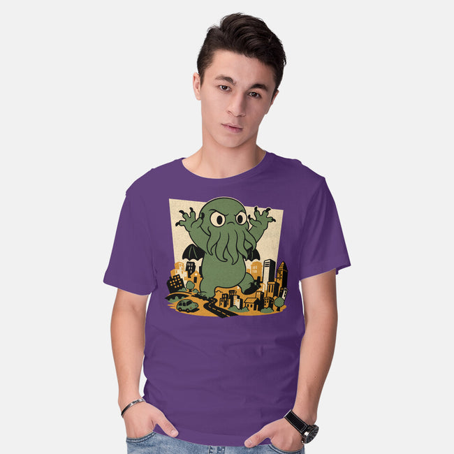 Cthulhu City Destruction-Mens-Basic-Tee-Studio Mootant
