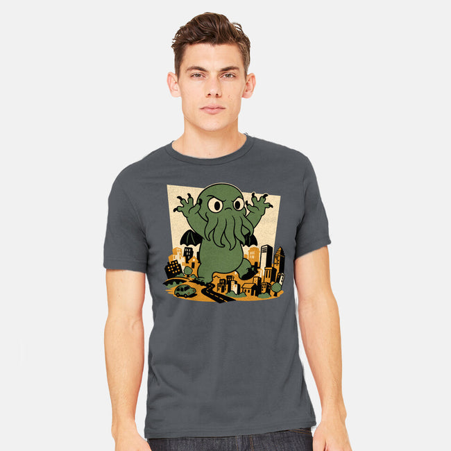 Cthulhu City Destruction-Mens-Heavyweight-Tee-Studio Mootant