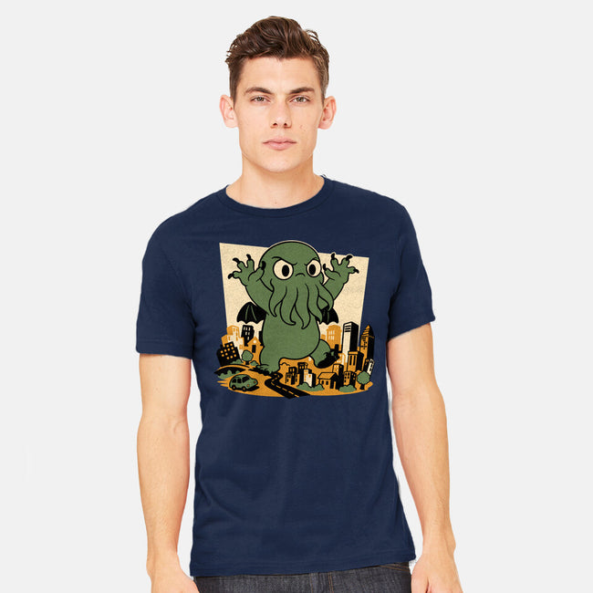 Cthulhu City Destruction-Mens-Heavyweight-Tee-Studio Mootant
