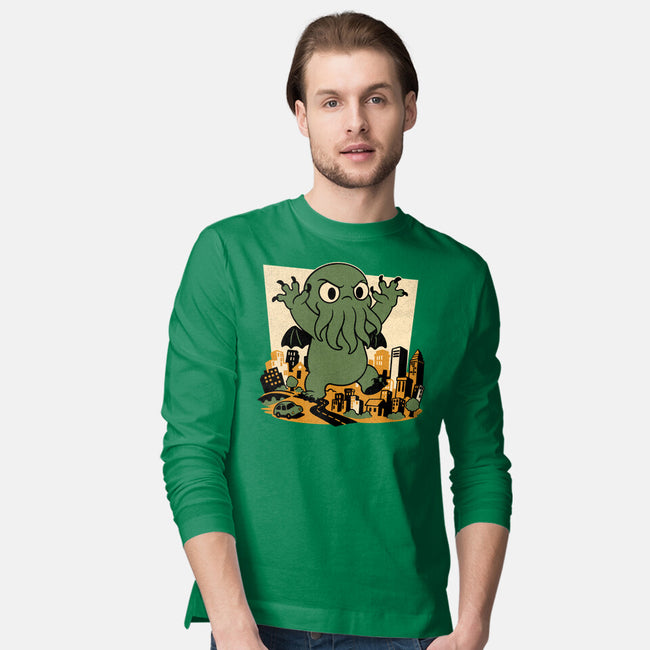 Cthulhu City Destruction-Mens-Long Sleeved-Tee-Studio Mootant
