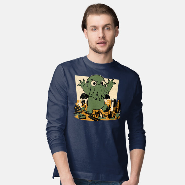 Cthulhu City Destruction-Mens-Long Sleeved-Tee-Studio Mootant