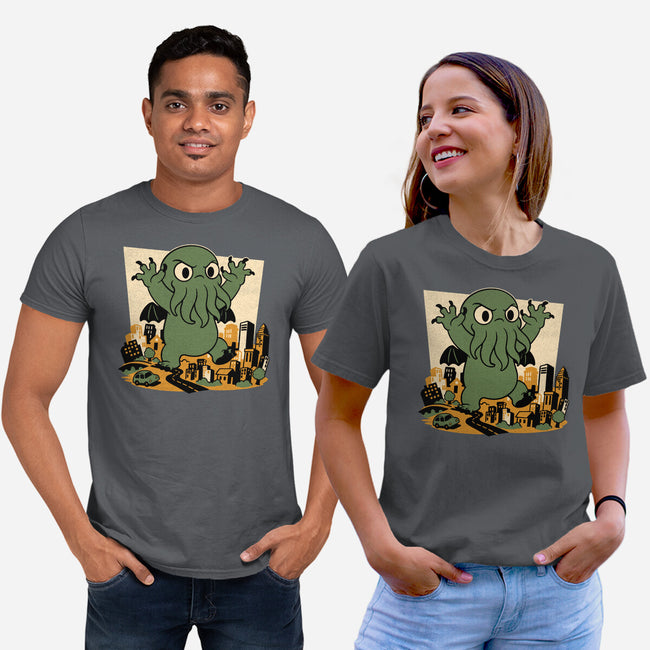 Cthulhu City Destruction-Unisex-Basic-Tee-Studio Mootant