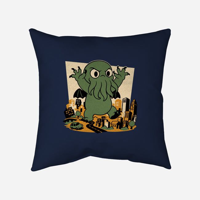 Cthulhu City Destruction-None-Removable Cover w Insert-Throw Pillow-Studio Mootant