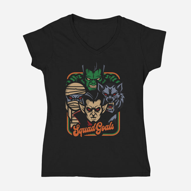 Squad Goals-Womens-V-Neck-Tee-jrberger