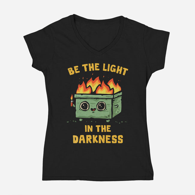 Be The Light In The Darkness-Womens-V-Neck-Tee-kg07