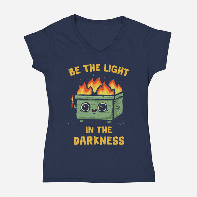 Be The Light In The Darkness-Womens-V-Neck-Tee-kg07