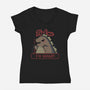 Kawaii Hangry Kaiju-Womens-V-Neck-Tee-xMorfina