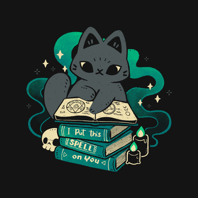 Magical Cat With Spellbook-Womens-Basic-Tee-xMorfina