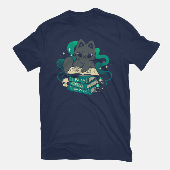 Magical Cat With Spellbook-Womens-Fitted-Tee-xMorfina