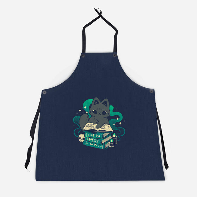 Magical Cat With Spellbook-Unisex-Kitchen-Apron-xMorfina