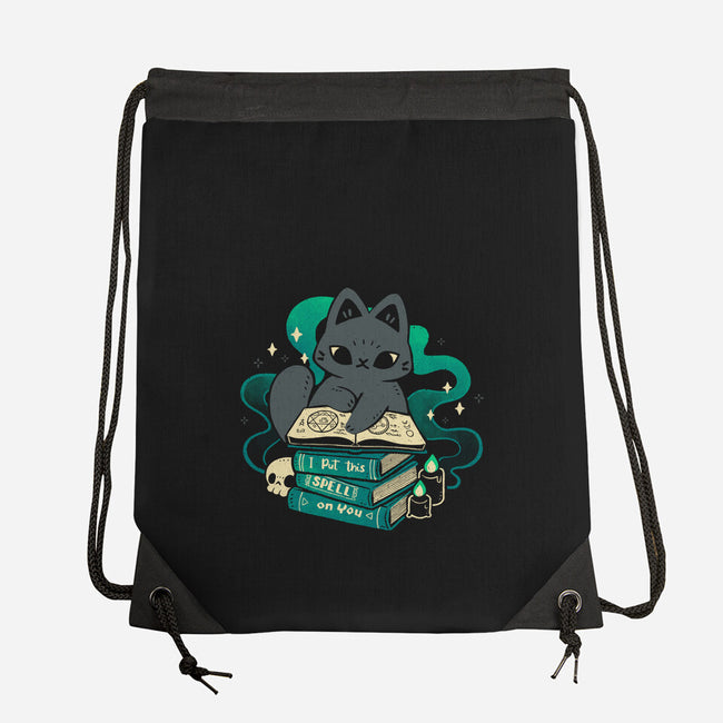 Magical Cat With Spellbook-None-Drawstring-Bag-xMorfina