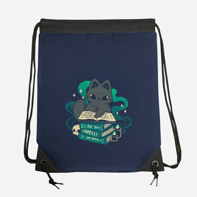 Magical Cat With Spellbook-None-Drawstring-Bag-xMorfina
