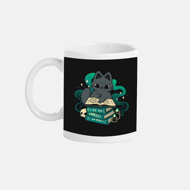 Magical Cat With Spellbook-None-Mug-Drinkware-xMorfina