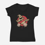 No Boogies Allowed-Womens-V-Neck-Tee-glitchygorilla