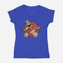 No Boogies Allowed-Womens-V-Neck-Tee-glitchygorilla